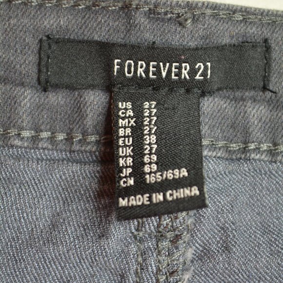 FOREVER 21 Size 27 Womens Dark GRAY SKINNY Leg Jegging STRETCH Low Rise JEANS - Picture 5 of 7